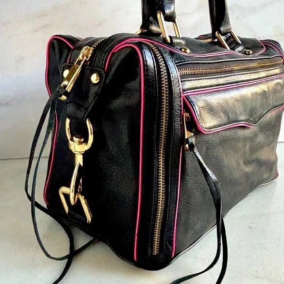Rebecca Minkoff Black and Pink Shoulder Bag - Picture 3 of 16